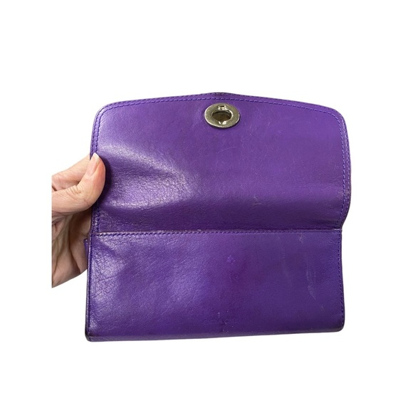Coach Purple leather vintage folded wallet - Picture 7 of 10